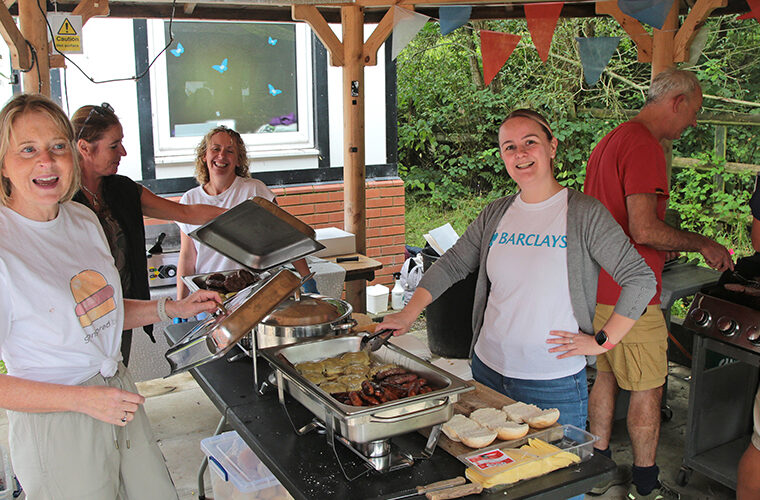 BBQ manned by volunteers from the local business community